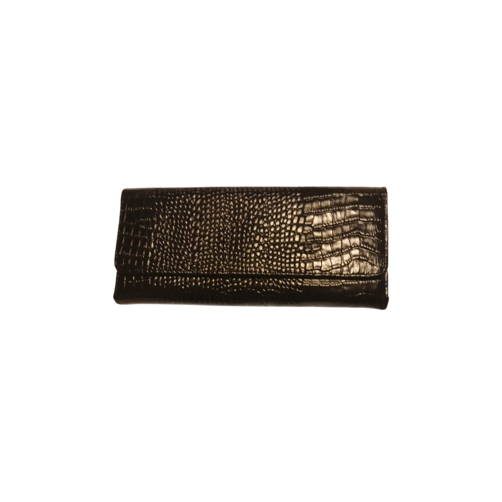 Amm Taylor Black Crocodile-Embossed Wallet